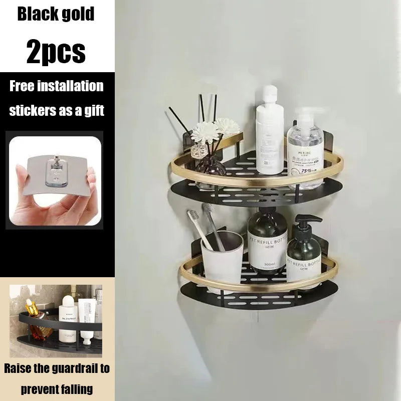 étagère salle bain moderne blanche adhésive rangement perforée aluminium unique