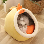 lit chat doux moelleux gris beige orange vert confortable tapis coton respirant