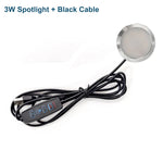 Spot lumineux LED moderne câble USB blanc noir ajustable luminosité 45mm 8mm