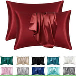 protège oreiller satin cheveux peau ensemble deux housses lit