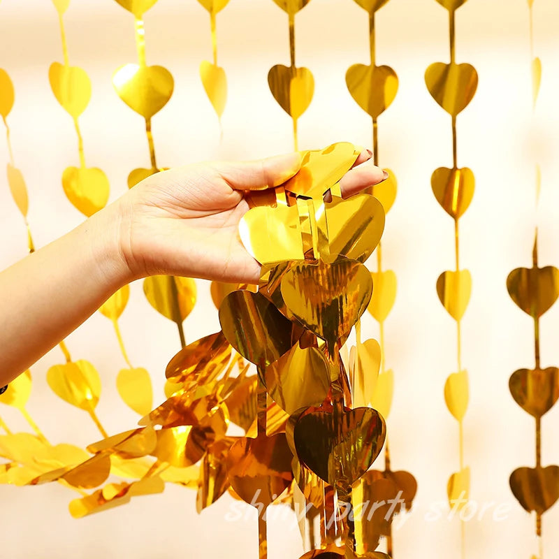 guirlande coeurs decoratifs brillants mariage anniversaire saint valentin feste noel