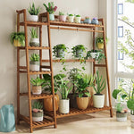 étagère plantes bois naturel moderne vis fixations pots différents 80cm largeur