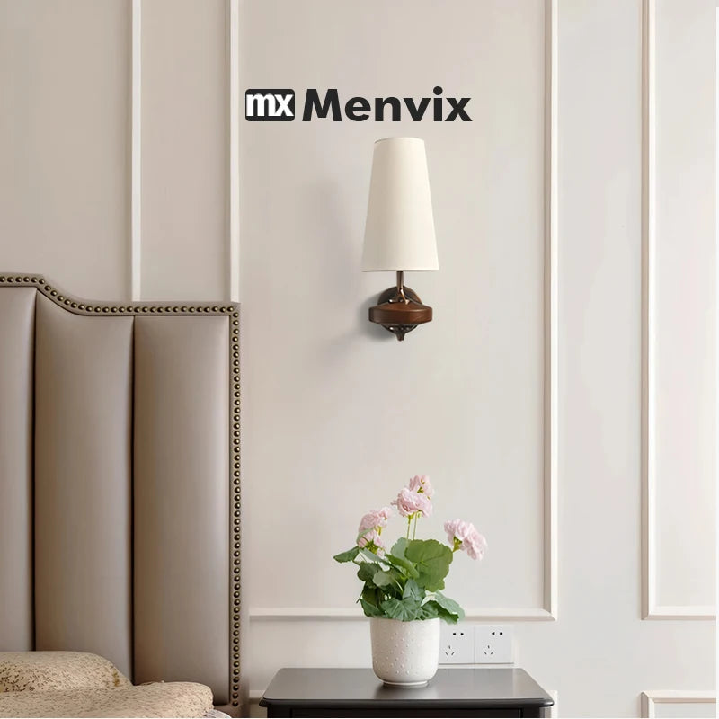 lampe murale conique moderne bois blanc éclairage ambiant chambre salon