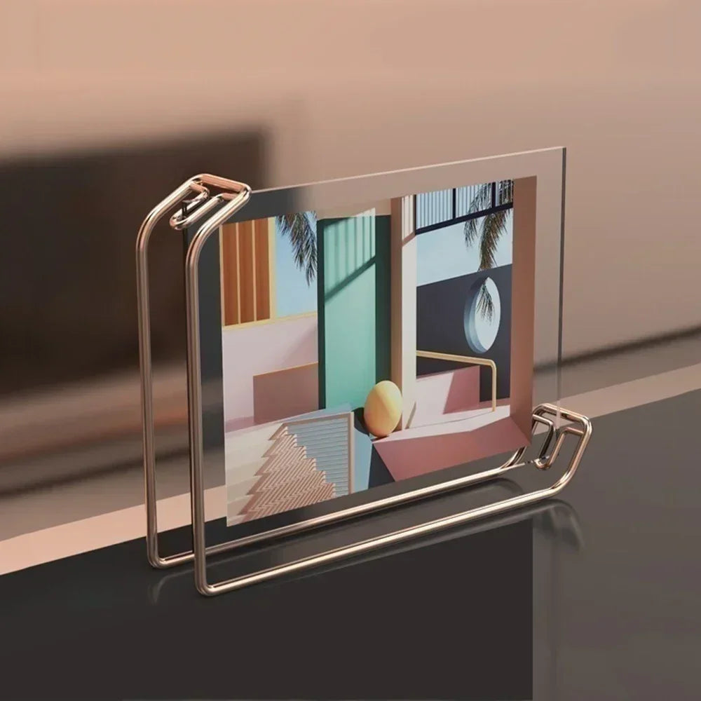 cadre photo moderne or transparent clips photo a4 minimaliste affichage menu listes prix