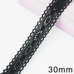 ruban dentelle noir motifs floraux classique 5mètres coton polyester soluble eau