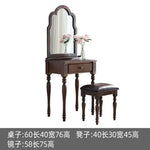 maquillage classique miroir intégré tabouret cuir bois chêne marronclair multifonctionnel chambre