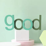décoration murale lettres bois minimalistes couleurs variées moderne ludique adhésif love smile hello good