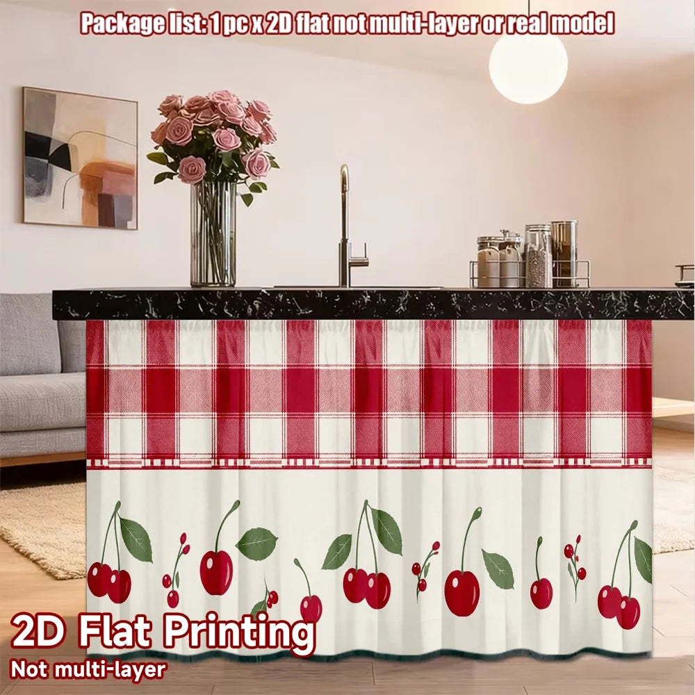 rideau cuisine classique carreaux rouge blanc cerise opacité rustique minimaliste
