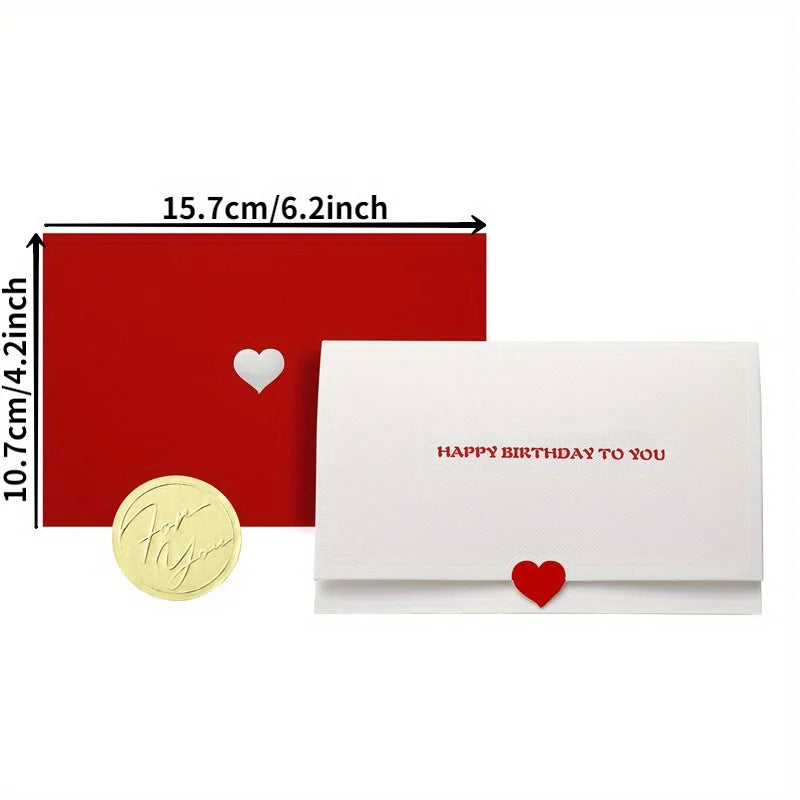 cartes postales anniversaire saint valentin coeurs rouges classiques romantiques blancs rouges timbres dorés enveloppes