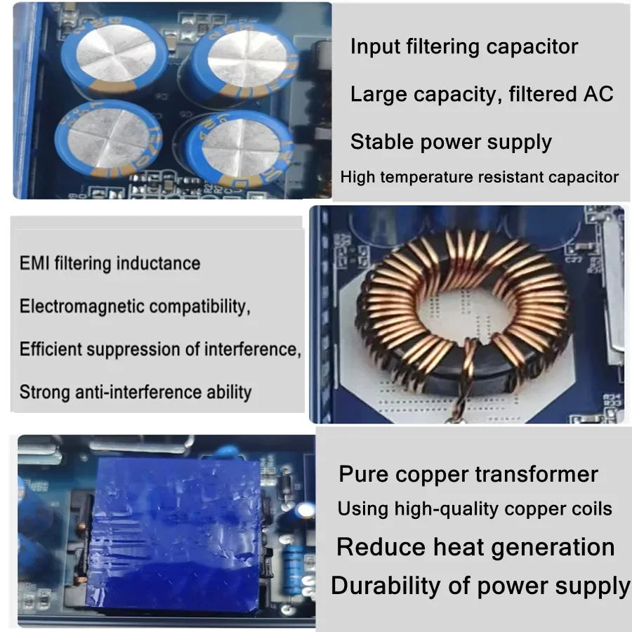 transformateur ac/dc 12v 24v 60w 100w led alimentation électrique bleu industrielle