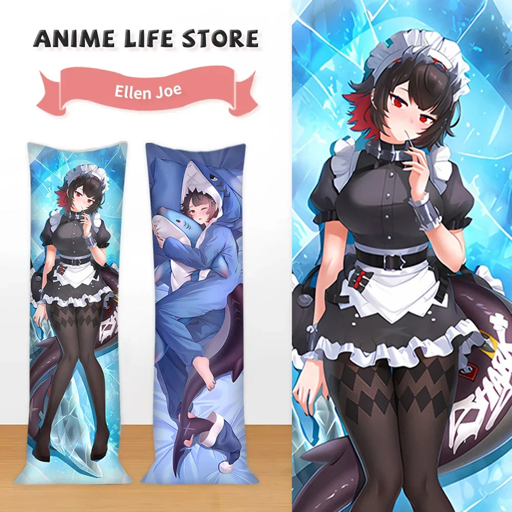 housse dakimakura anime ellen joe zenless zone zero coussin long décoratif double face polyester