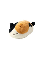 coussin peluche forme pain visage chat orange gris doux sieste literie oblong
