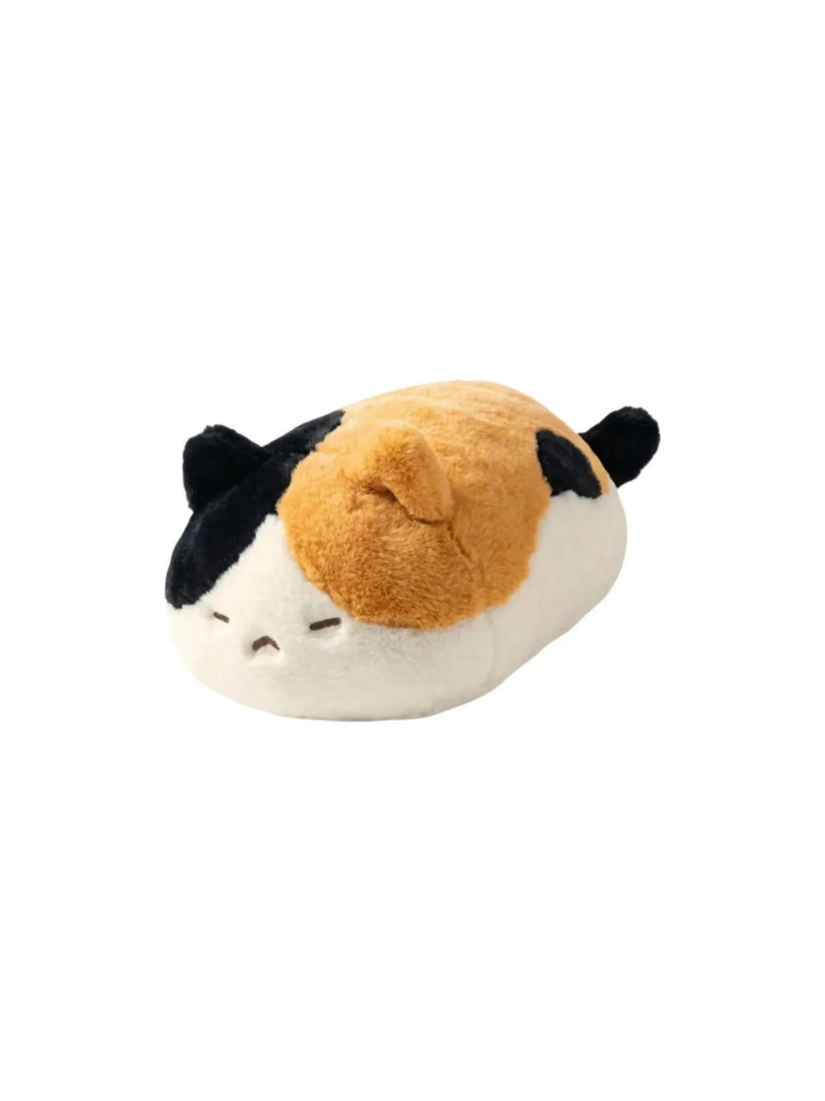 coussin peluche forme pain visage chat orange gris doux sieste literie oblong