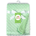 couverture bébé bleu clair motif points polaire douce hiver été maternité unisexe coton solide