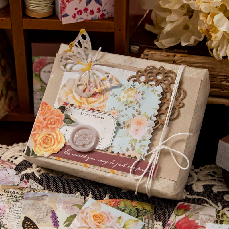 autocollants fleurs vintage multicolores scrapbooking artisanat diy cartes postales etiquettes papier decoratif
