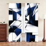 rideau moderne géométrique opacité bleu blanc noir 130x210 75x166 105x230