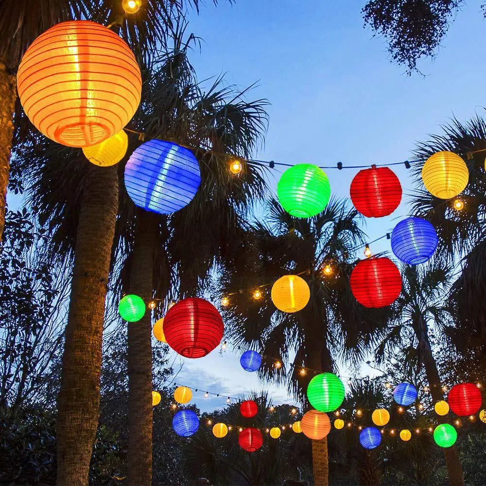 guirlande lumineuse solaire led extérieure ronde translucent moderne clips multiples couleurs festive noël mariage