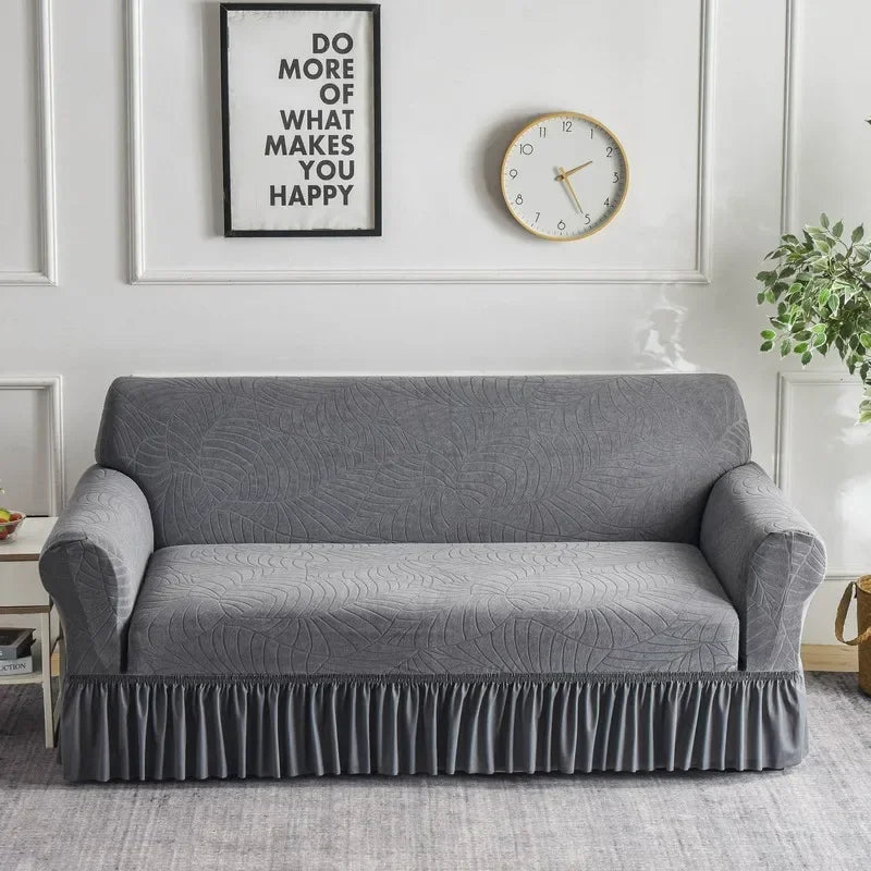 housse canapé jacquard polyestère vert gris moderne antidérapante extensible machine automne hiver