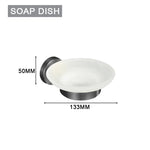 ensemble accessoires salle bain noir mat porte serviettes mural moderne métal brossé