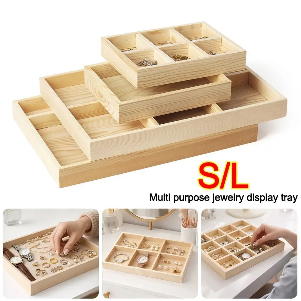 plateau présentation bijoux bois clair moderne respectueux environnement multifonctionnalités compartments rangement
