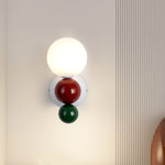 lampe murale moderne sphères rouge blanc vert adhésif métal plastique led chambre salon cuisine