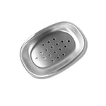 support savon argenté moderne perforations salle bains évier inoxydable contenant savon