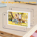 cadre photo magnétique transparent moderne blanc ruban magnétique gaskets supplémentaires papier plastique affichage réfrigérateur