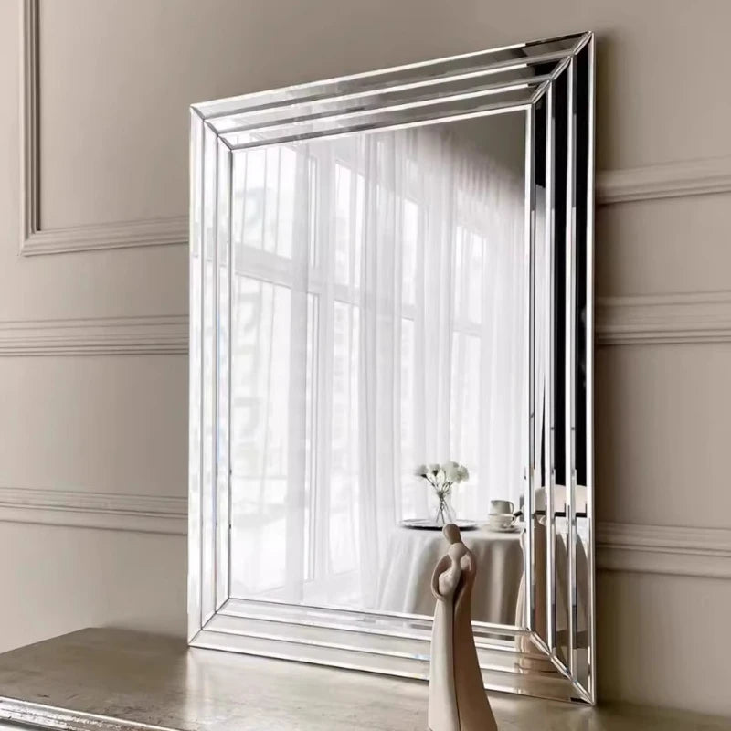 miroir argenté classique rayures horizontales vertical decoration chambre salon