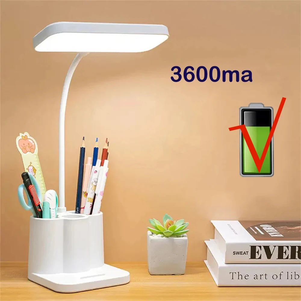 lampe rechargeable blanc moderne porte stylos téléphone ventilateur support batterie