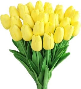 bouquet tulipes artificielles multicolores moderne vase transparent mariage décoration intérieure