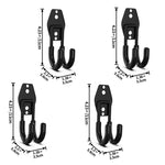 crochet mural acier noir support rangement outils garage vélo escabeau fixation vis