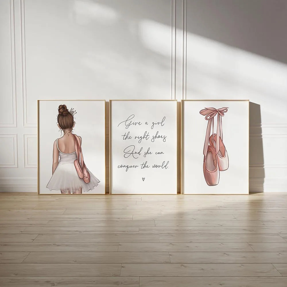 affiche murale chaussures danse pointe minimaliste moderne impression toile haute définition 20x30cm