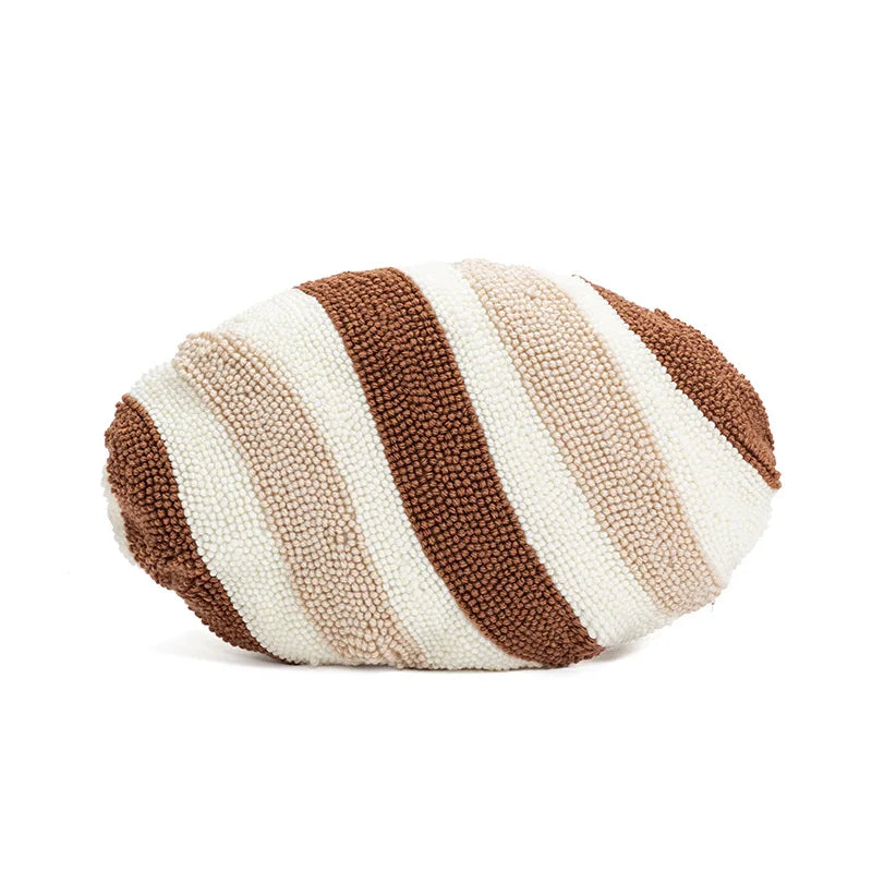 housse coussin beige marron motif rayé texture douce moderne opacité jacquard polyester décoration canapé