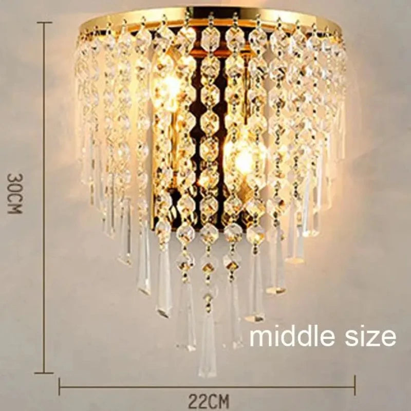 applique murale classique cristal doré transparent élégante maison vintage deco lumière