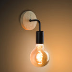 lampe murale industrielle moderne bois naturel noir verre opalin éclairage cuisine chambre coucher