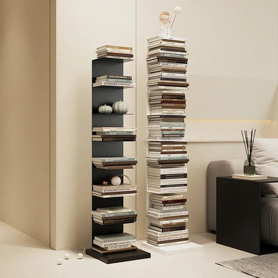 Étagère invisible en fer forgé blanc avec livres dans un salon moderne