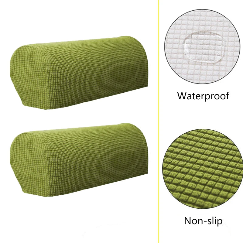 protège accoudoirs canapé tissu carreaux moderne adhésif rouge gris vert