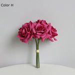 bouquet roses artificielles soie blanc rose pâle rouge décoration mariage intérieur élégant fixations ruban