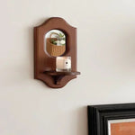 miroir mural vintage étagère bois bougie plante rétro décoration murale allumée ancien