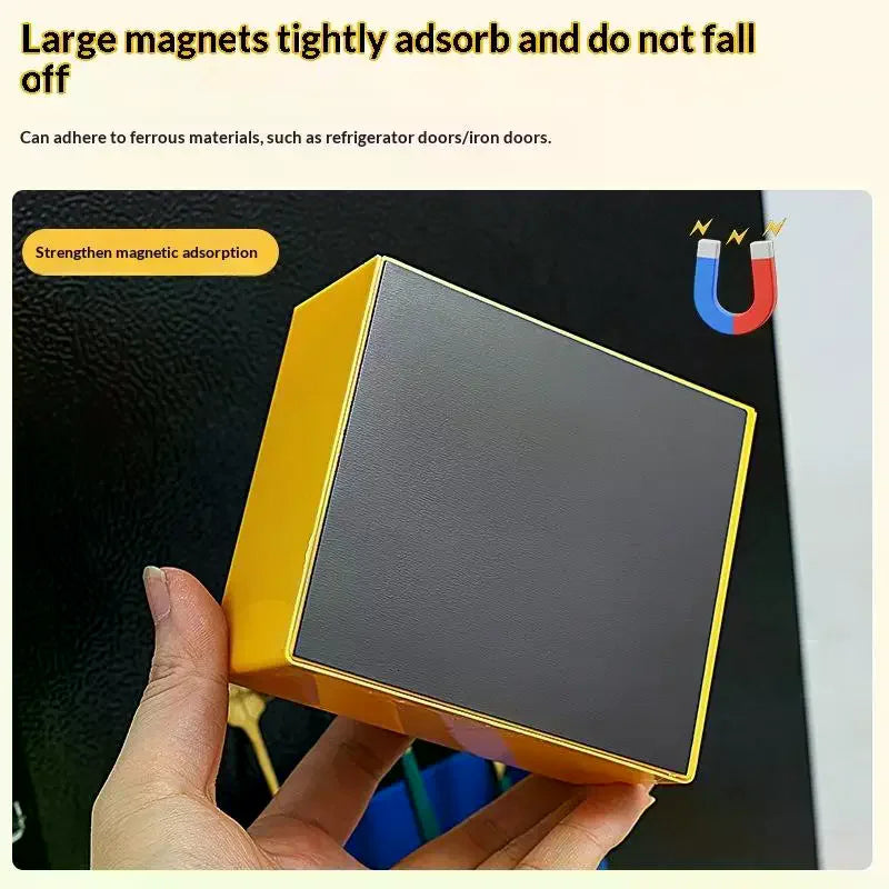 boîtes rangement magnétiques murales couleurs jaune vert bleu rouge moderne ludique cercles brique lego