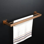 accessoires salle bain or rose moderne acier inoxydable finition brossée porte serviettes barre vis