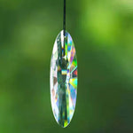 pendant ovale facettes cristal moderne transparent tringle ornement lumineux chambre décoration