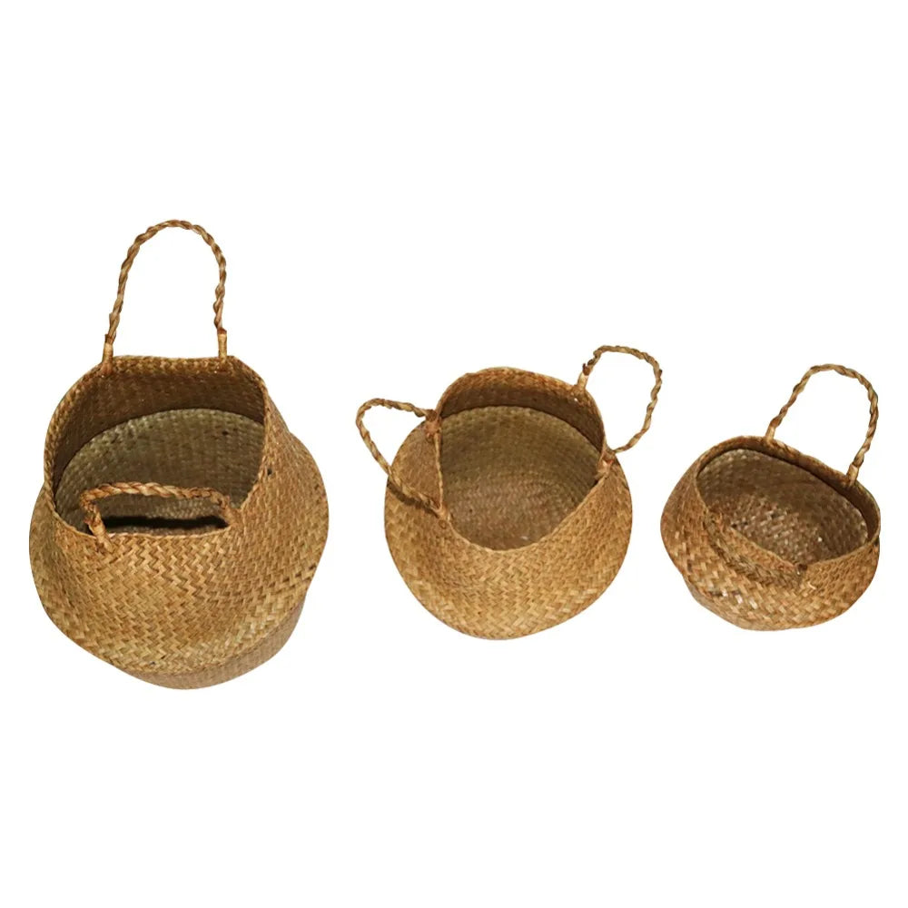 panier tissé fleurs naturel rouge vert orange motifs géométriques rustique.storage ecofriendly