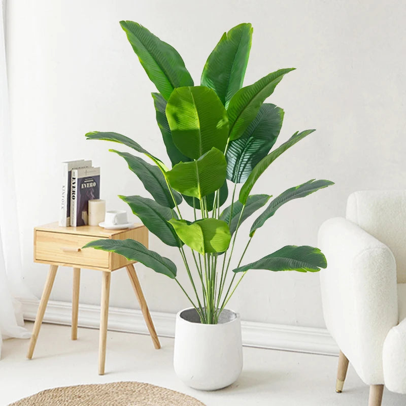 plante artificielle grande monstera feuilles vertes moderne intérieur extérieur decoration fête opaque pot