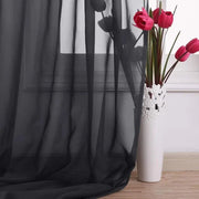 rideau noir semi transparent moderne tulipes roses chambre salon