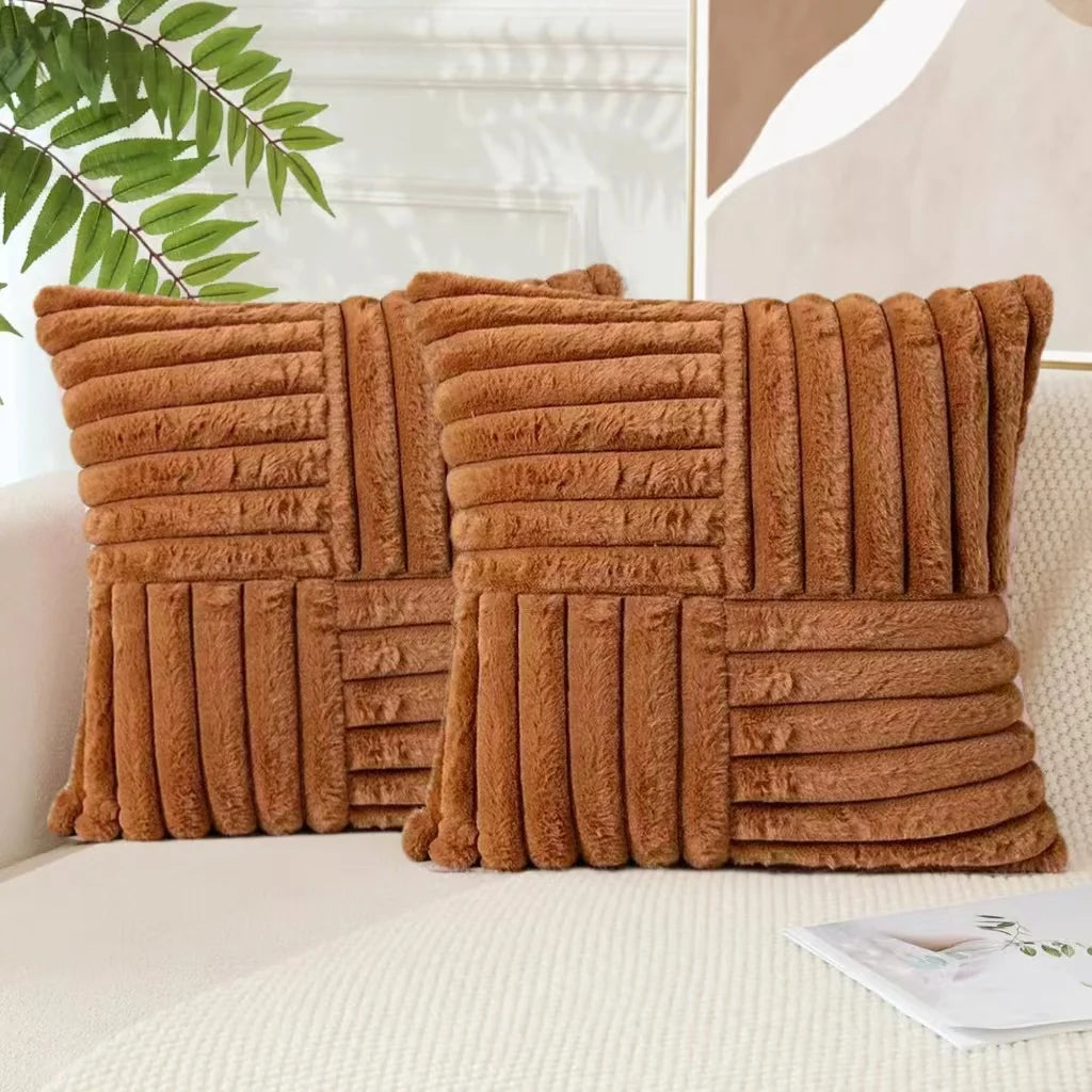 housses coussin polyester rayées blanc modernes adhésives occasionnelle décoration maison