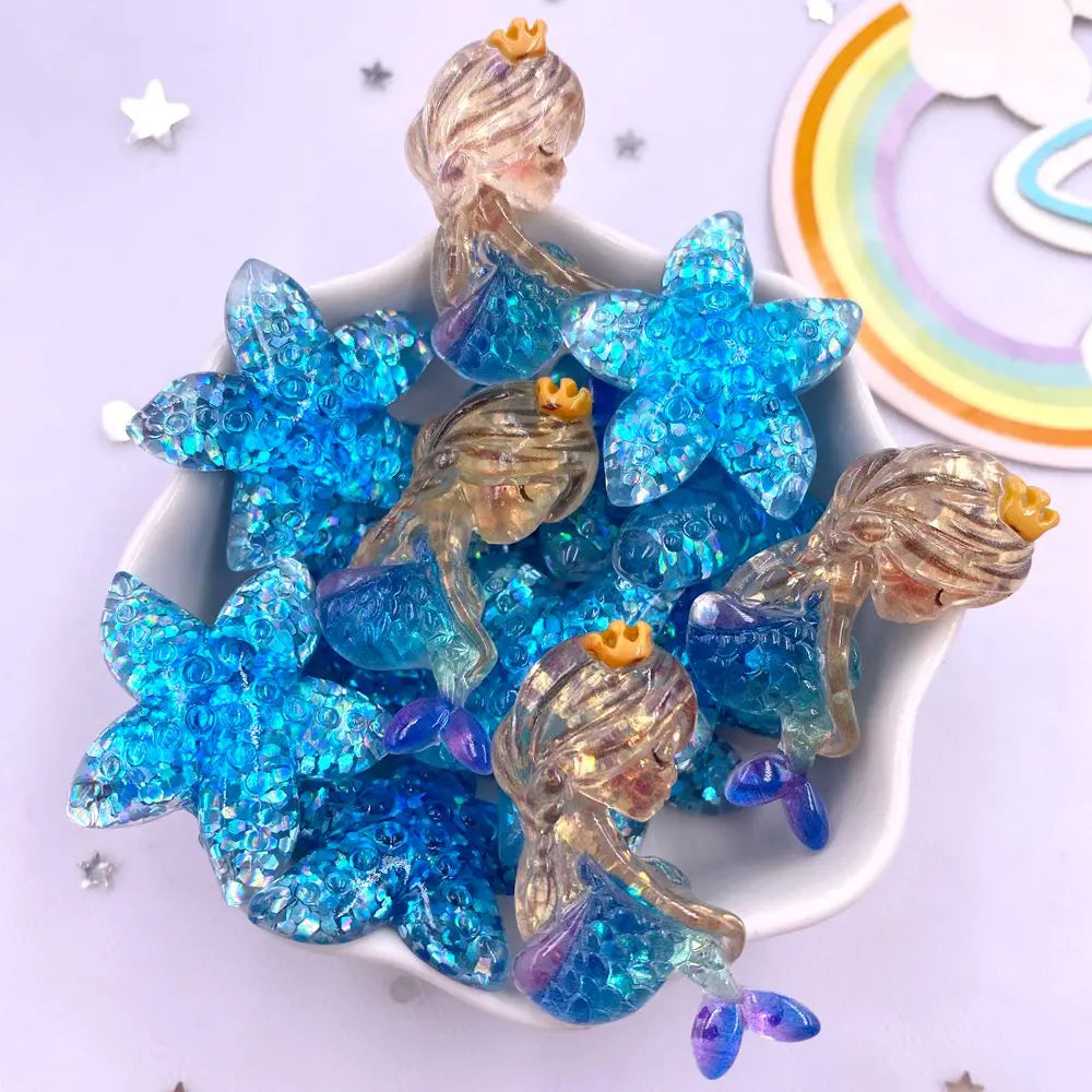 paillettes résine sirène étoiles bleu doré violet brillantes décoratives bricolage scrapbooking artisanat trẻ em