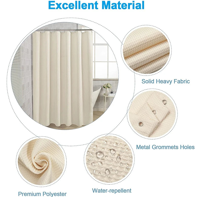 rideau douche waffle moderne minimaliste beige vert gris blanc 12 métalliques opacité variable