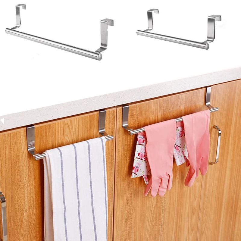 porte serviettes mural acier inoxydable moderne clips cuisine rayures grises geometriques
