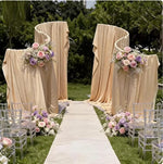 rideaux scène modernes tringles métal beige blanc uni opaques événements mariage